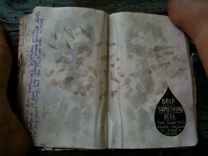 Footprint and Wine Stain in my Wreck This Journal