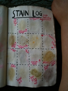 Stain Log That's All Washed Out in my Wreck This Journal